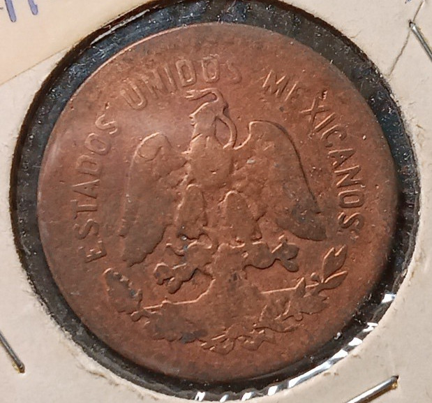 1921 MEXICO 5 CENTAVOS BRONZE