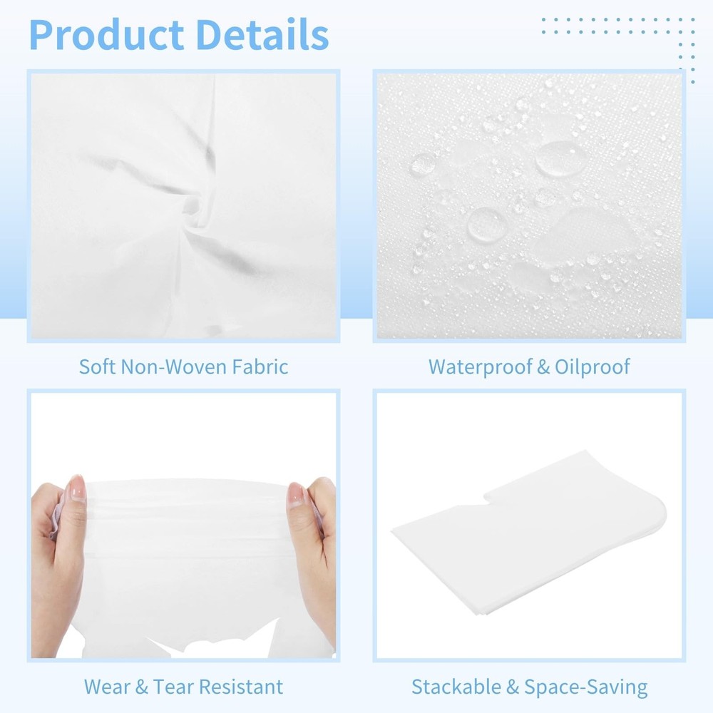 300PCS Disposable Face Cradle Covers, Disposable Massage Table Cover, Single ...