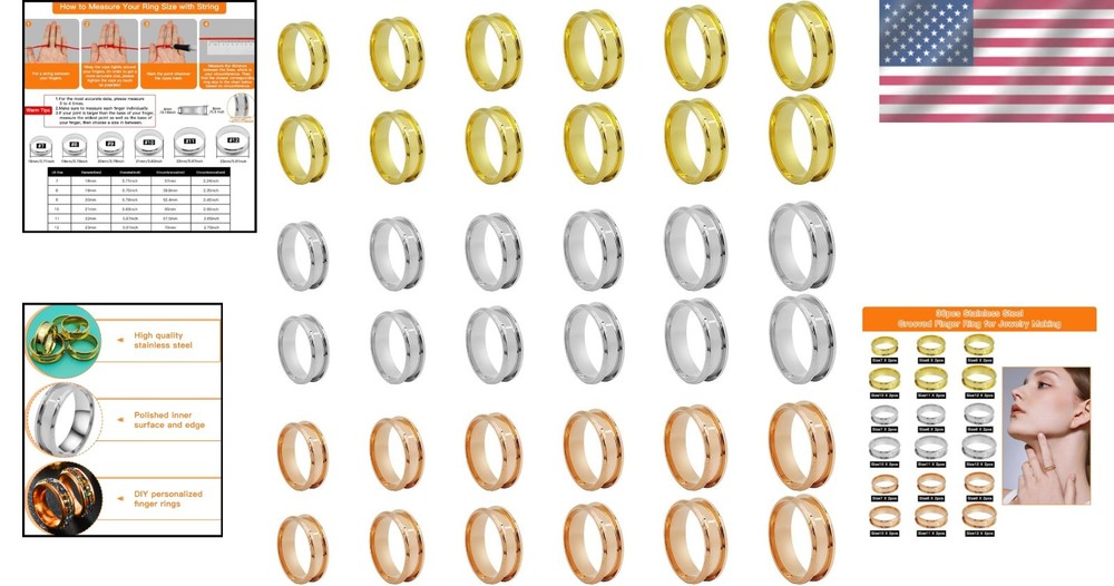 Core Ring Blanks for Jewelry Making - 6 Sizes