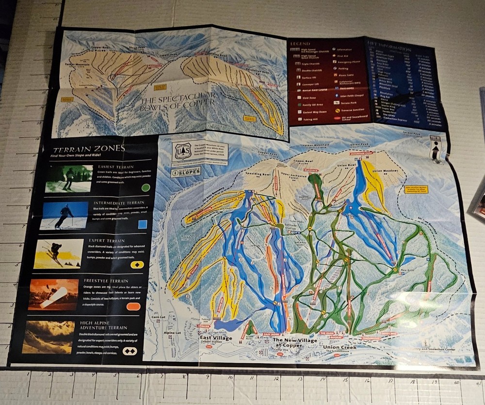 2000/01 COPPER MT SKI RESORT TRAIL MAP. Ex-mt CONDITION.