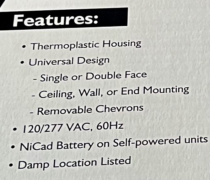 New In Box. Thermoplastic Exit Sign.