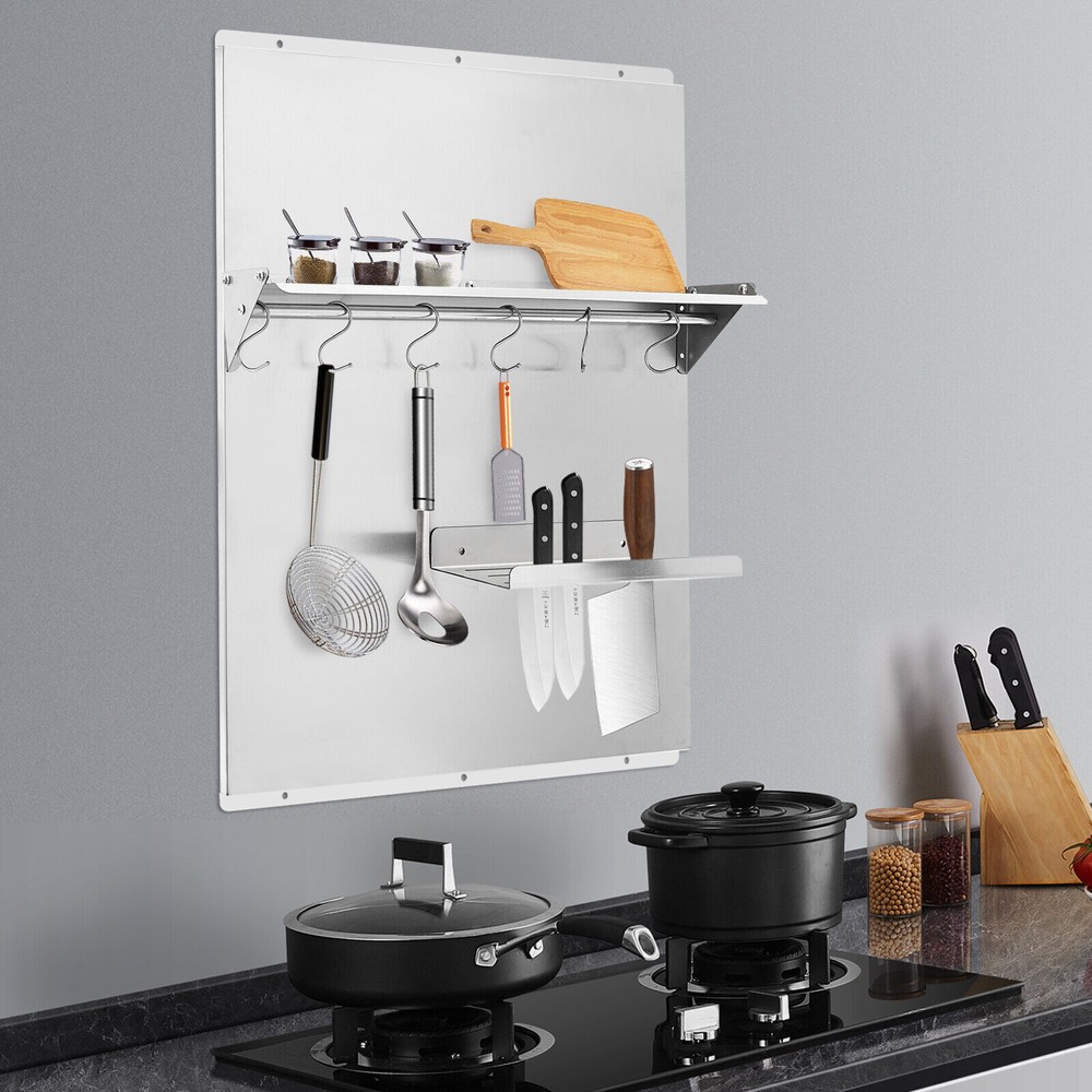 Stylish Range Backsplash for Kitchen with Storage Shelf - Wall Mounted