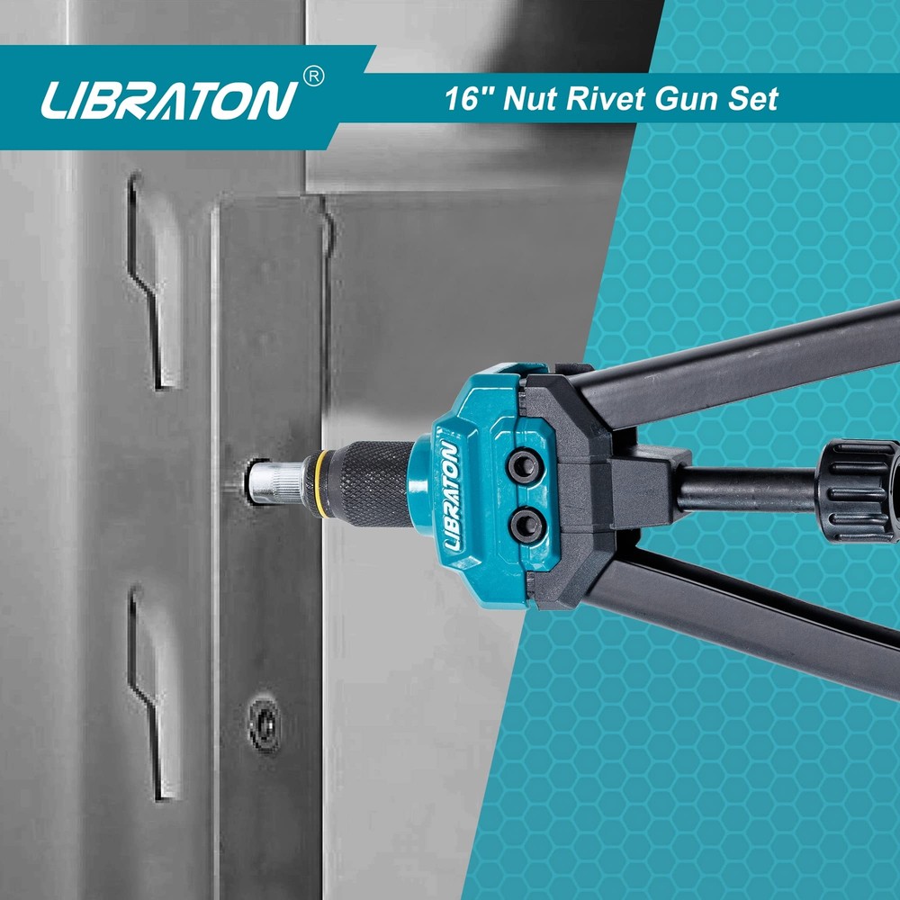 16" Rivet Nut Tool Rivet Nut Gun Hand Rivet Nut Setter with 110PCS Rivet Nuts...