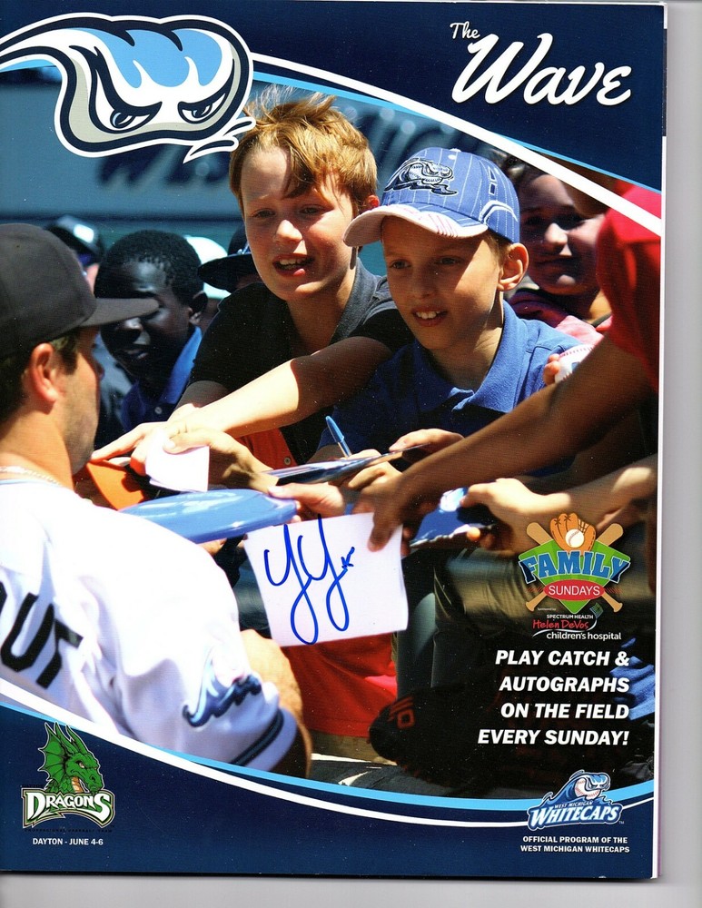 Yaya Chentouf hand auto signed 2019 West Michigan Whitecaps program Tigers a