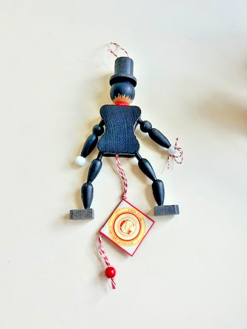 Vintage Gschnitzer Austrian Wooden Pull String Jointed Chimney Sweep