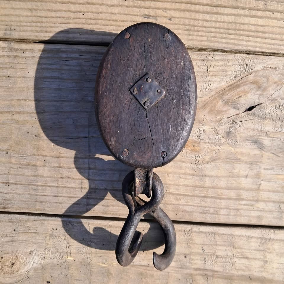 Antique Wood Block Pullies, 2