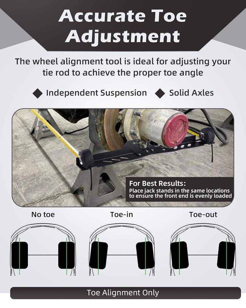 Heavy Duty Wheel Alignment Tool Kit, Toe Alignment Tool with Thickened Plates