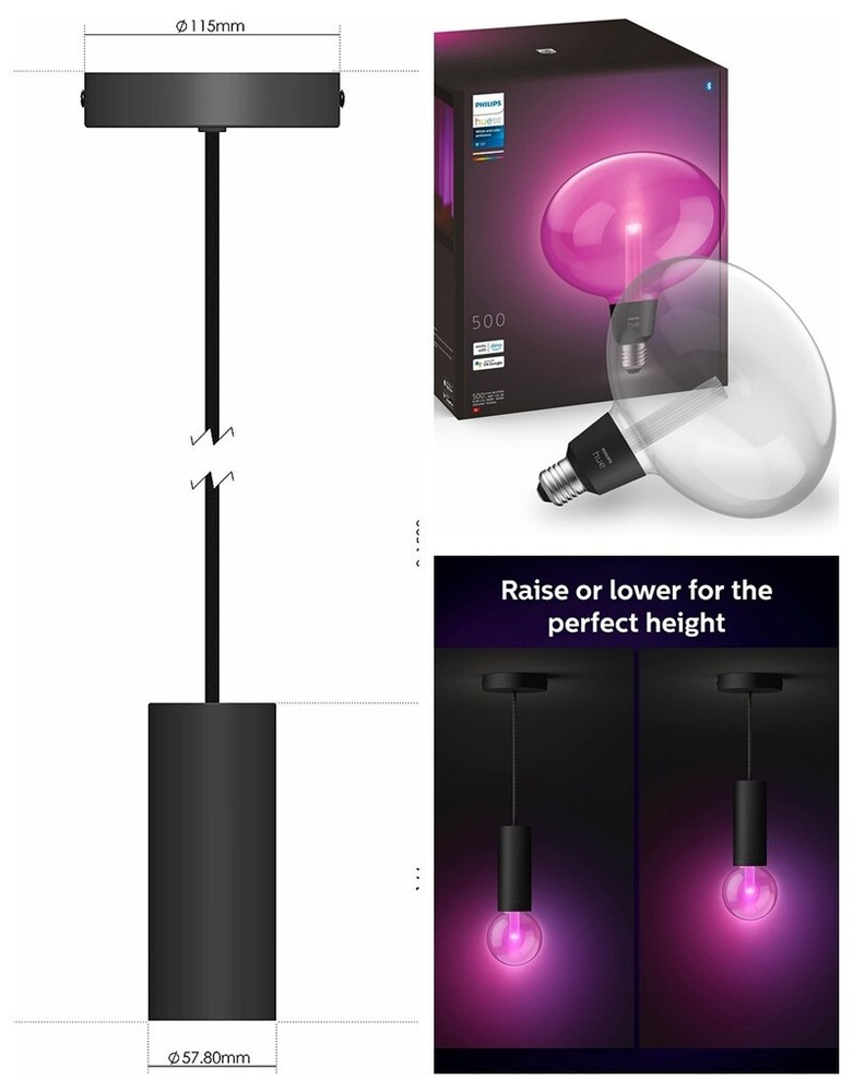 Philips Hue Black Cord E27 Light Guide