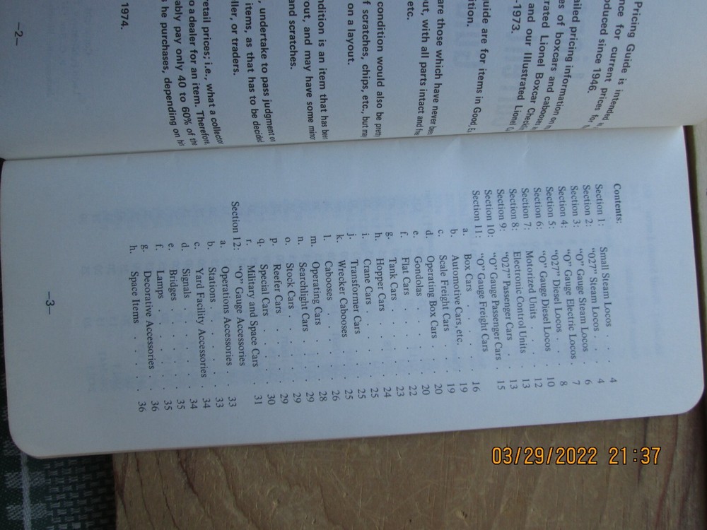 lionel current pricing guide 1974
