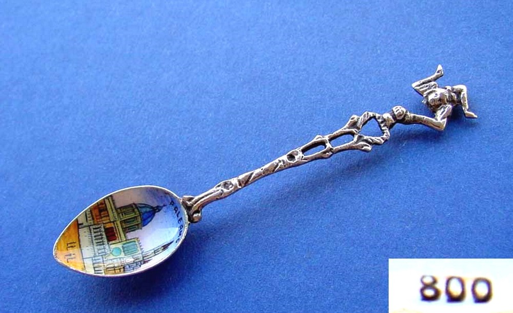 Memory Collectible Spoon, Palermo, 800er Silver, Enamel E674