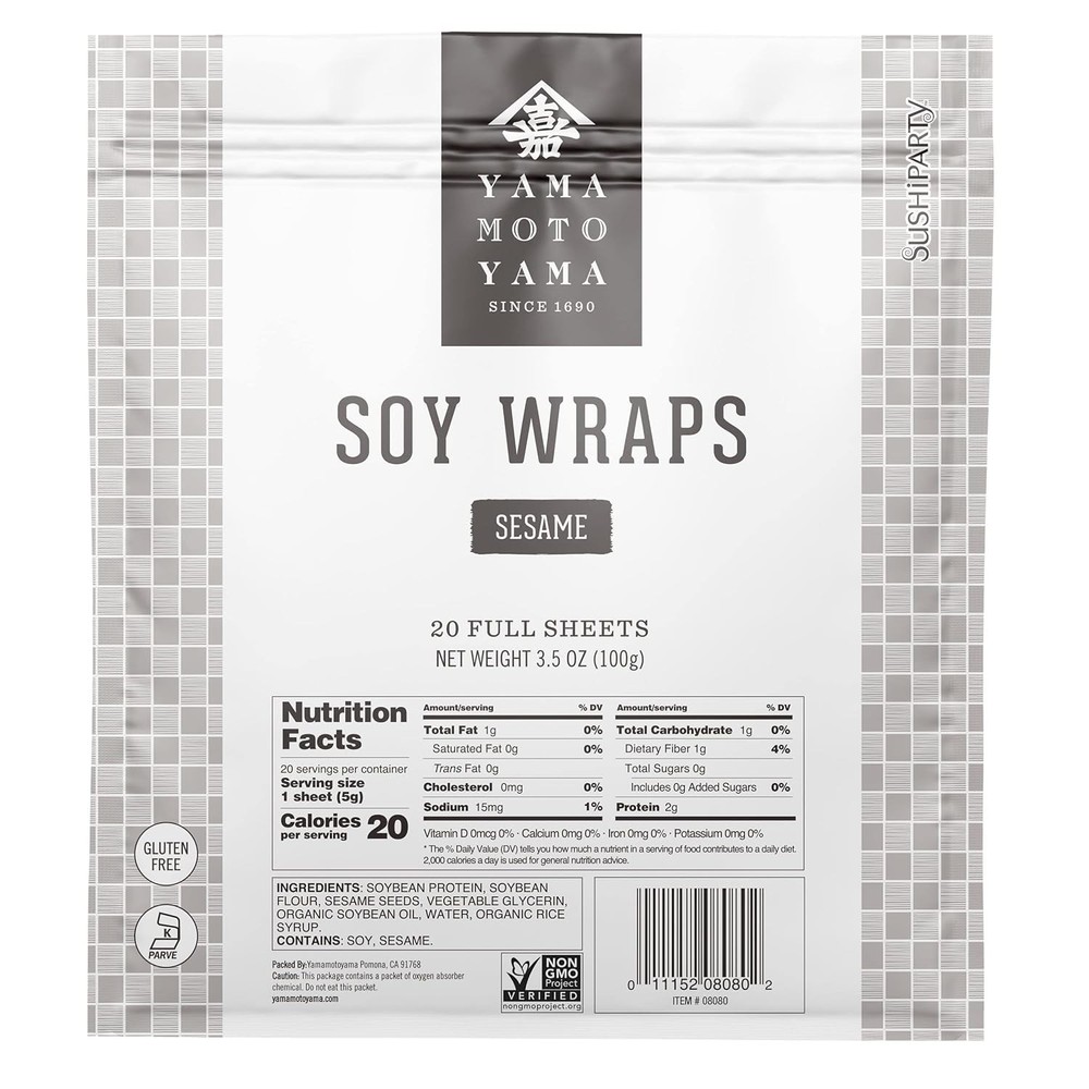 Sesame Soy Wrappers For Sushi Rolls