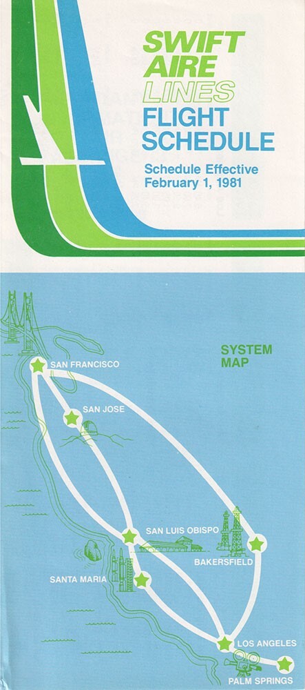 Swift Aire timetable 1981/02/01