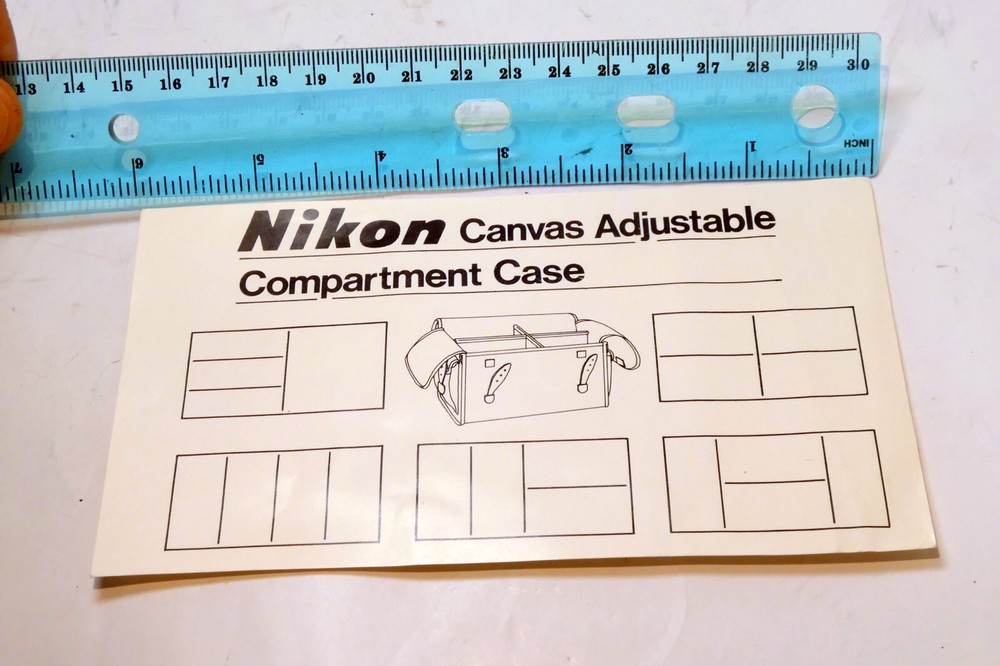 guide owner's manual for Nikon Canvas Adjustable Compartment Case