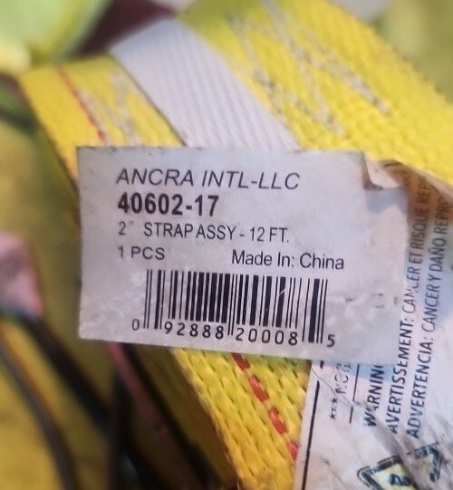 2-Ancra® Series E & A Cargo Control Cam Strap Assembly 40602-17 - 12'L