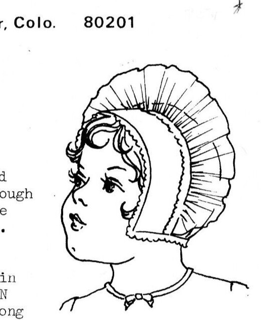 Organdy Bonnet for Dolls 9"-11" Headsize - Lyn's Doll House Patterns