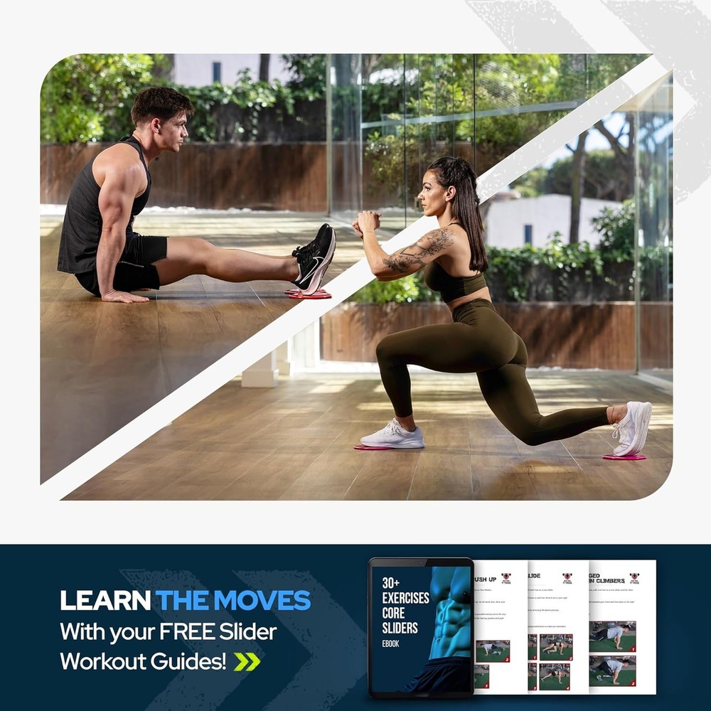 Core Sliders for Working Out 20 Disc (10 Set) Pack, Dual Sided Exercise Gliding