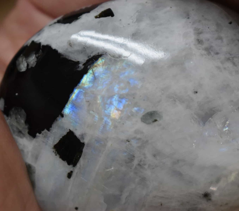 Rainbow Moonstone Palm Stone #11