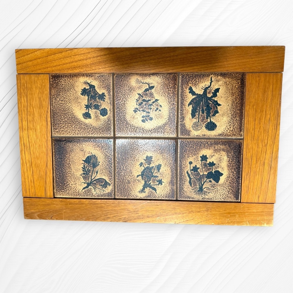 Trioh Danish Modern Set of Three Tile Top Teak Nesting Tables