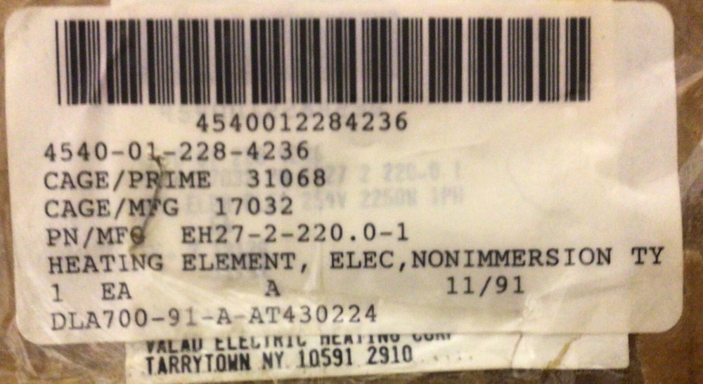 Valad Electric Heating Element EH27-2-220.0-1