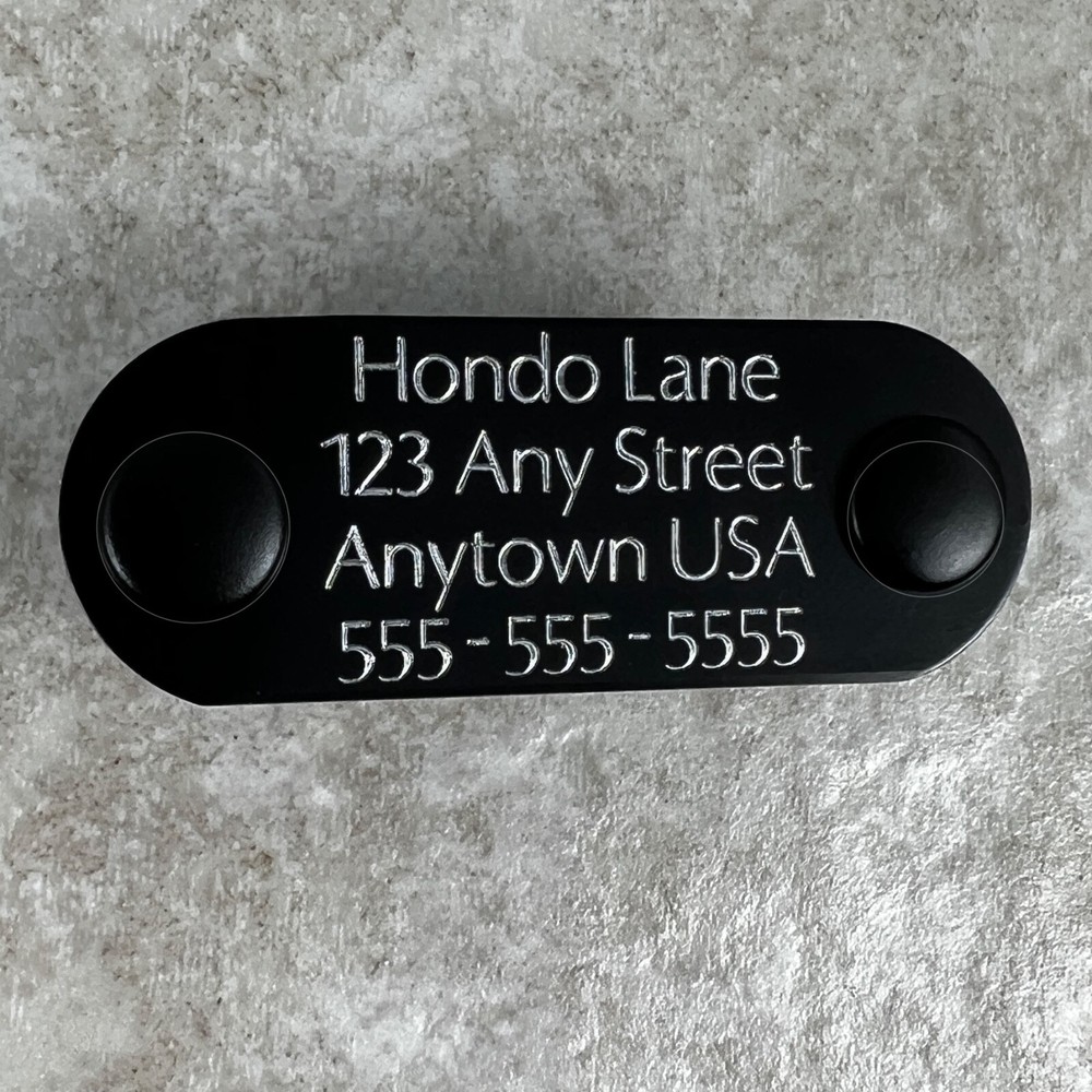 Custom Engraved Dog Tags Personalized Dog Collar ID Tags NAME PLATE BLACK MEDIUM