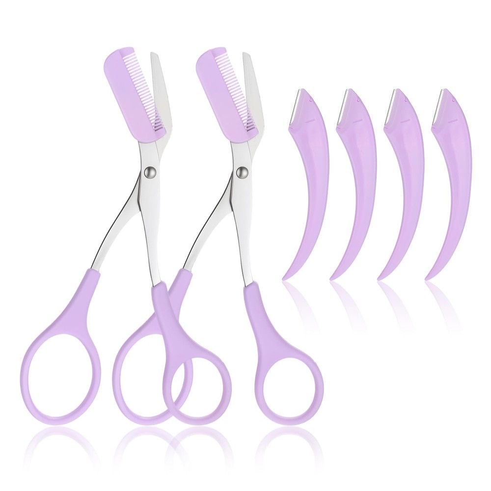 Professional Eyebrow Scissors with Comb, Stainless Steel Shaping Tool