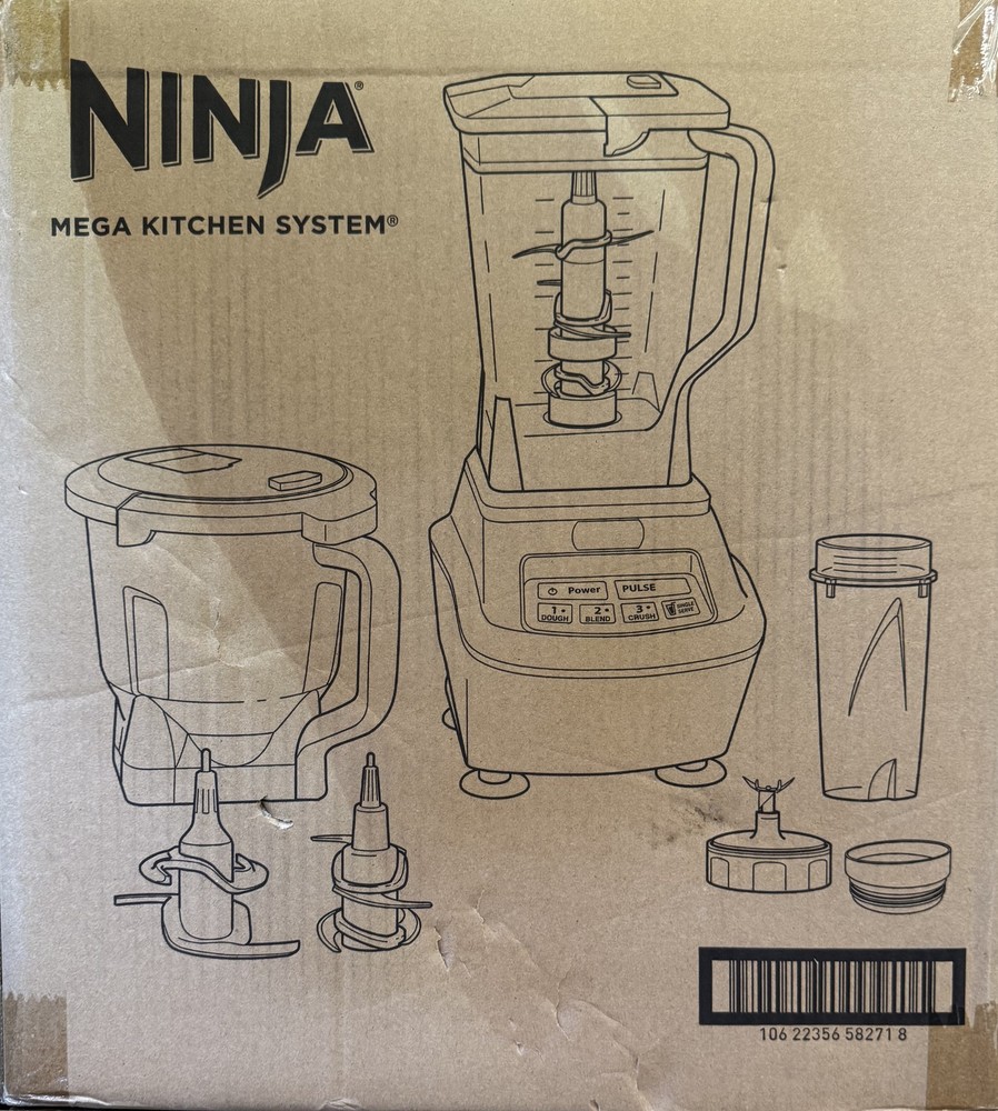 Ninja Mega Kitchen System Blender Food Processor 1500 Watts 72 oz Pitcher 8 Cup
