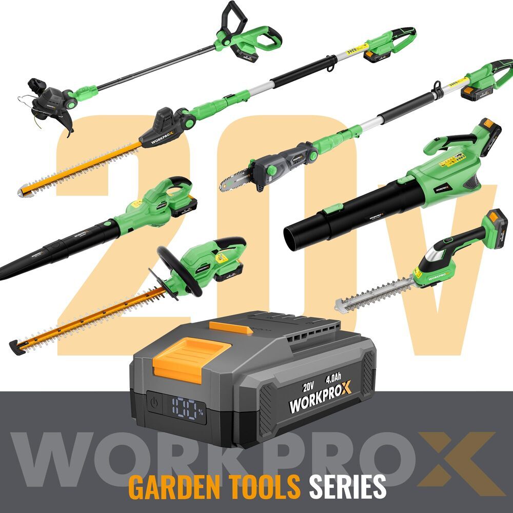 WORKPROX 12" 20V String Trimmer Grass Cutter with Auto Line Feed 2PC Spool Lines