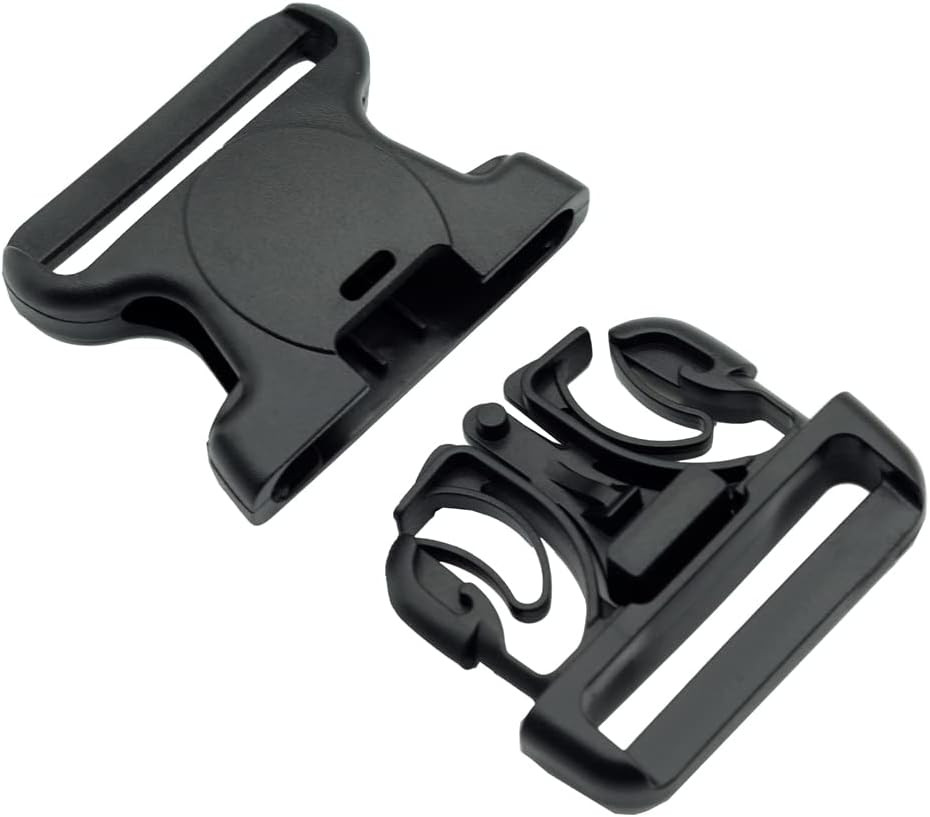 Replacement Buckle System for 2-1/4In Duty Belt, Triple Lock,2-Pack, Black