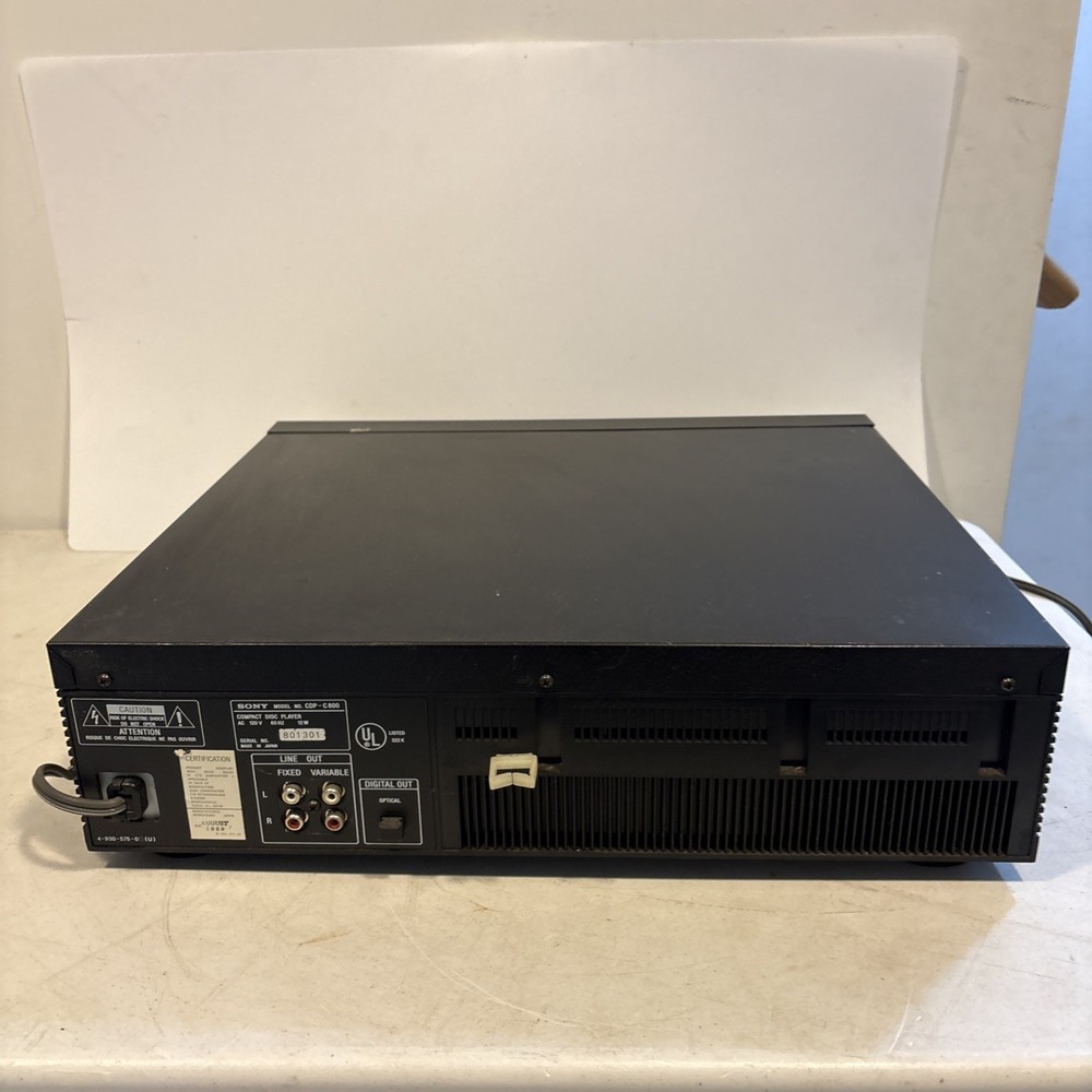 Sony CDP-C800 5-Disc CD Compact Disc Changer - TURNS ON / WON’T READ DISCS