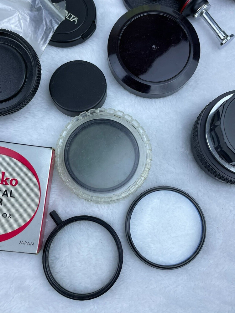 Camera Gear Lot Nikon System Chart Flash Shutter Release Cable Filters Caps SEE