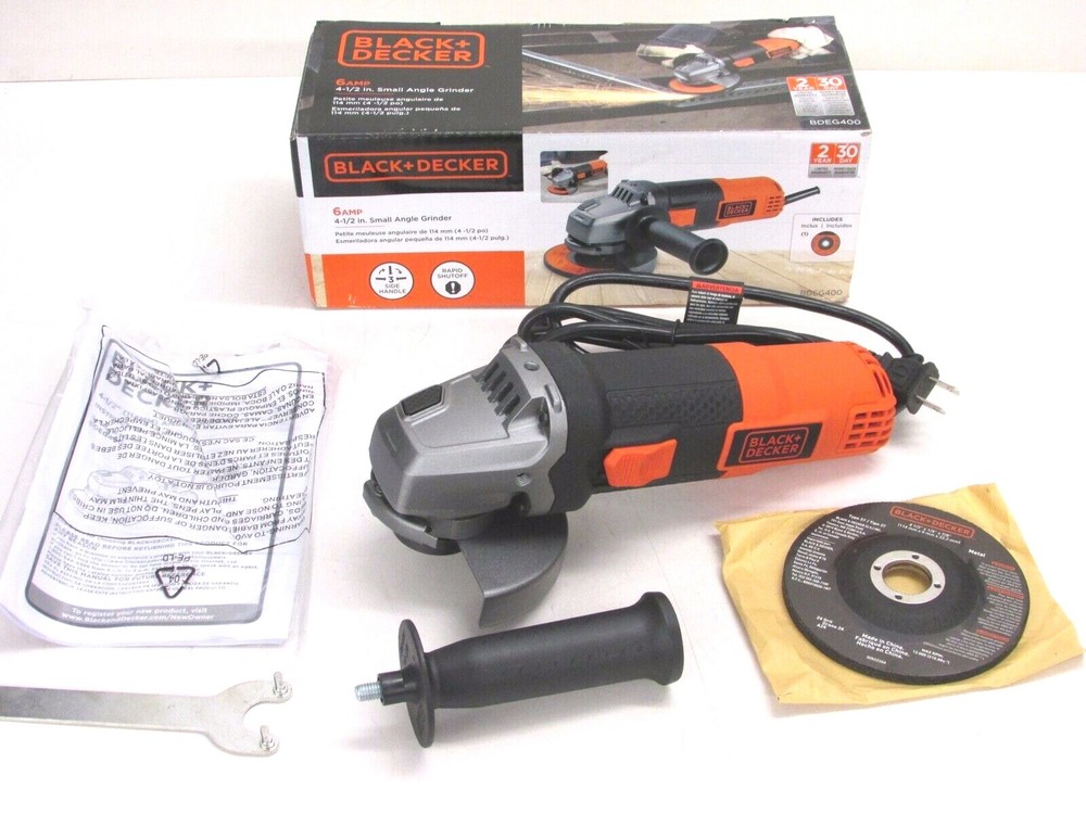 NEW! BLACK & DECKER 4-1/2" ANGLE GRINDER, 6 AMP, BDEG400