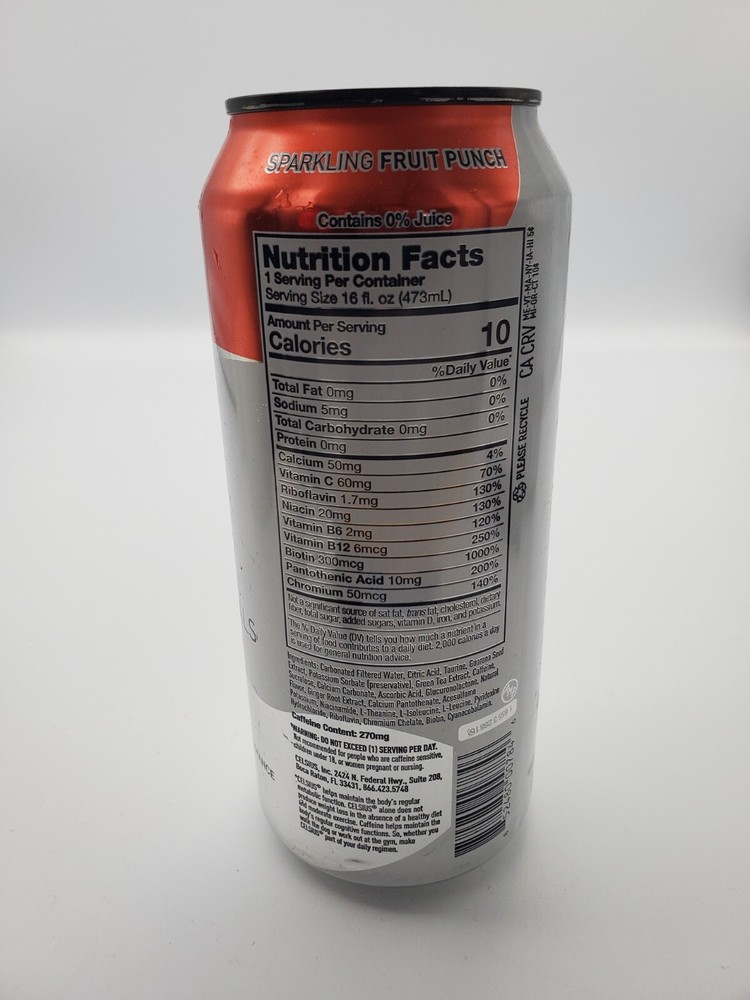 Celsius Essentials Live Fit Sparkling Fruit Punch Celsius Fruit Burst 16oz Can