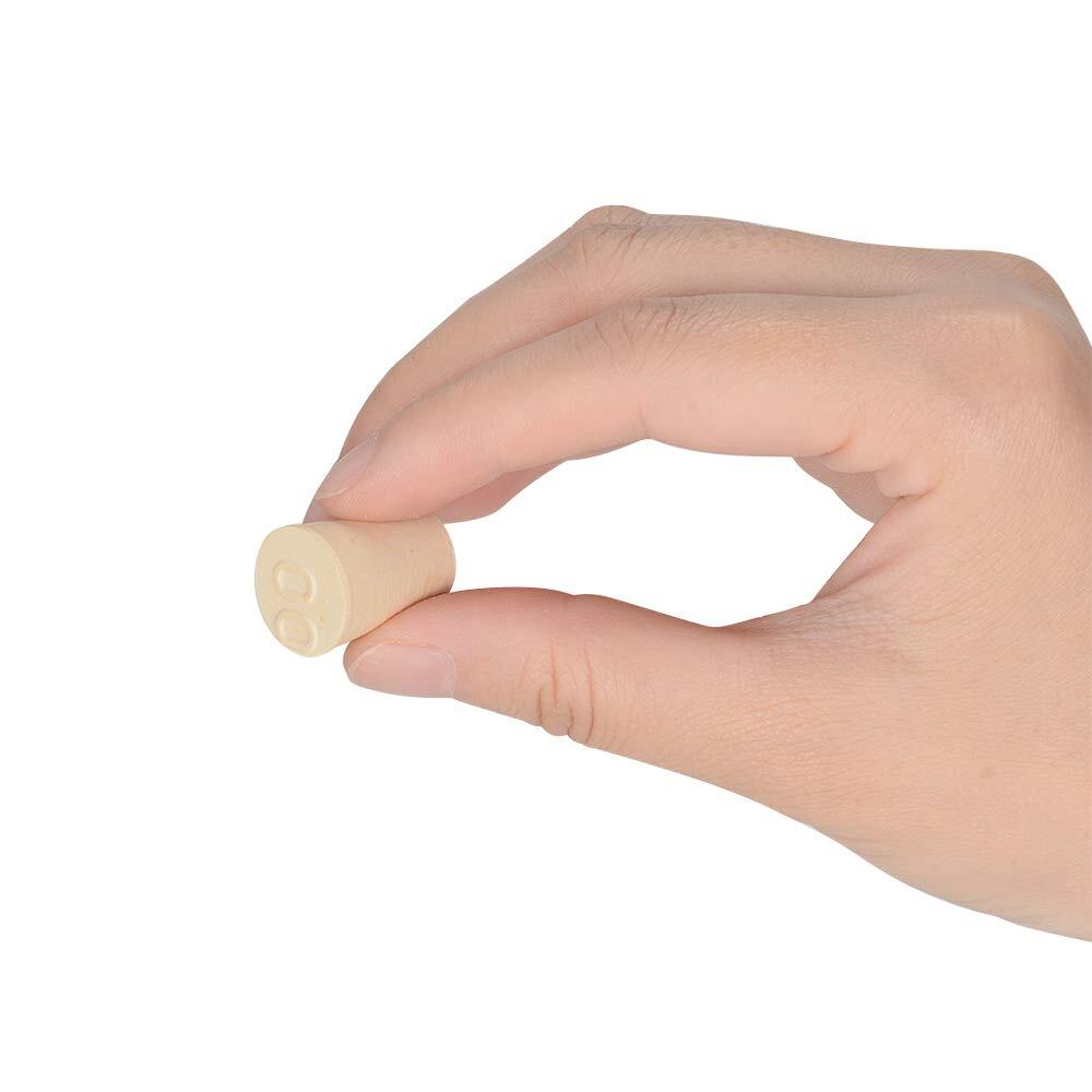 Solid Rubber Stoppers 20-Pack 00# White Tapered Lab Seal Rubber Stoppers