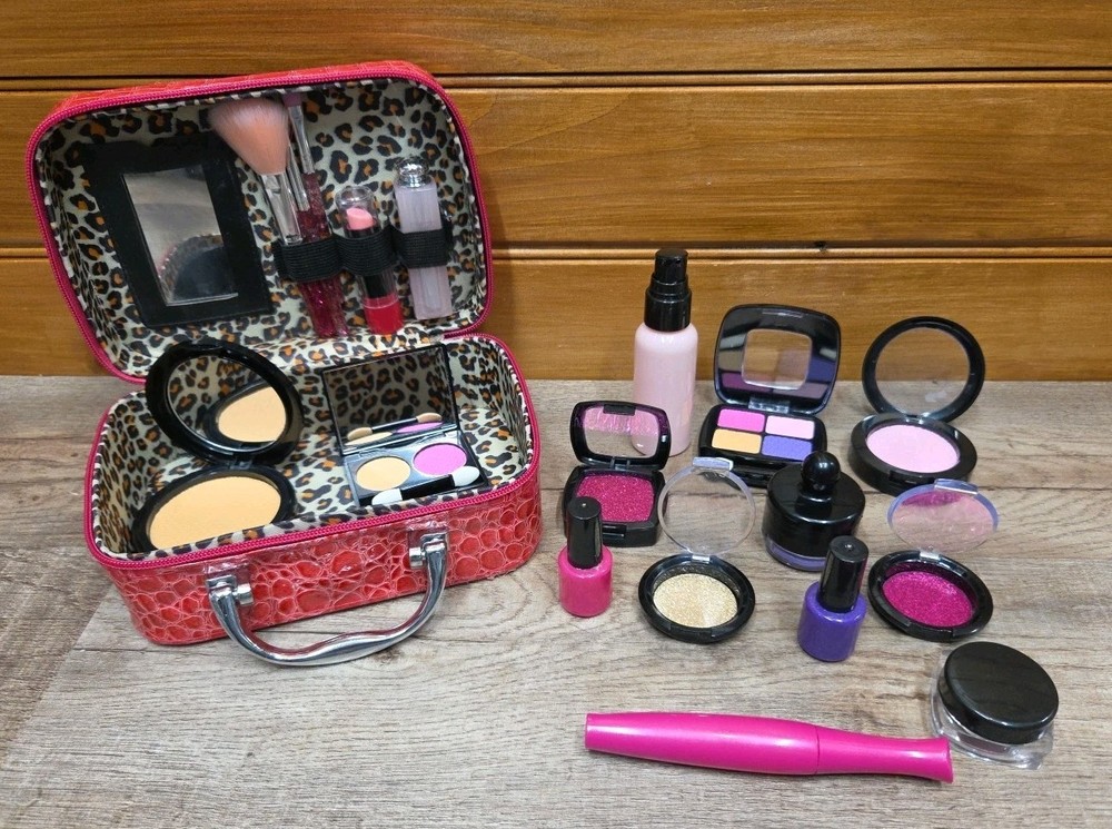 Children’s Makeup Kit & Case Designed For Imaginative Play Includes Items Shown