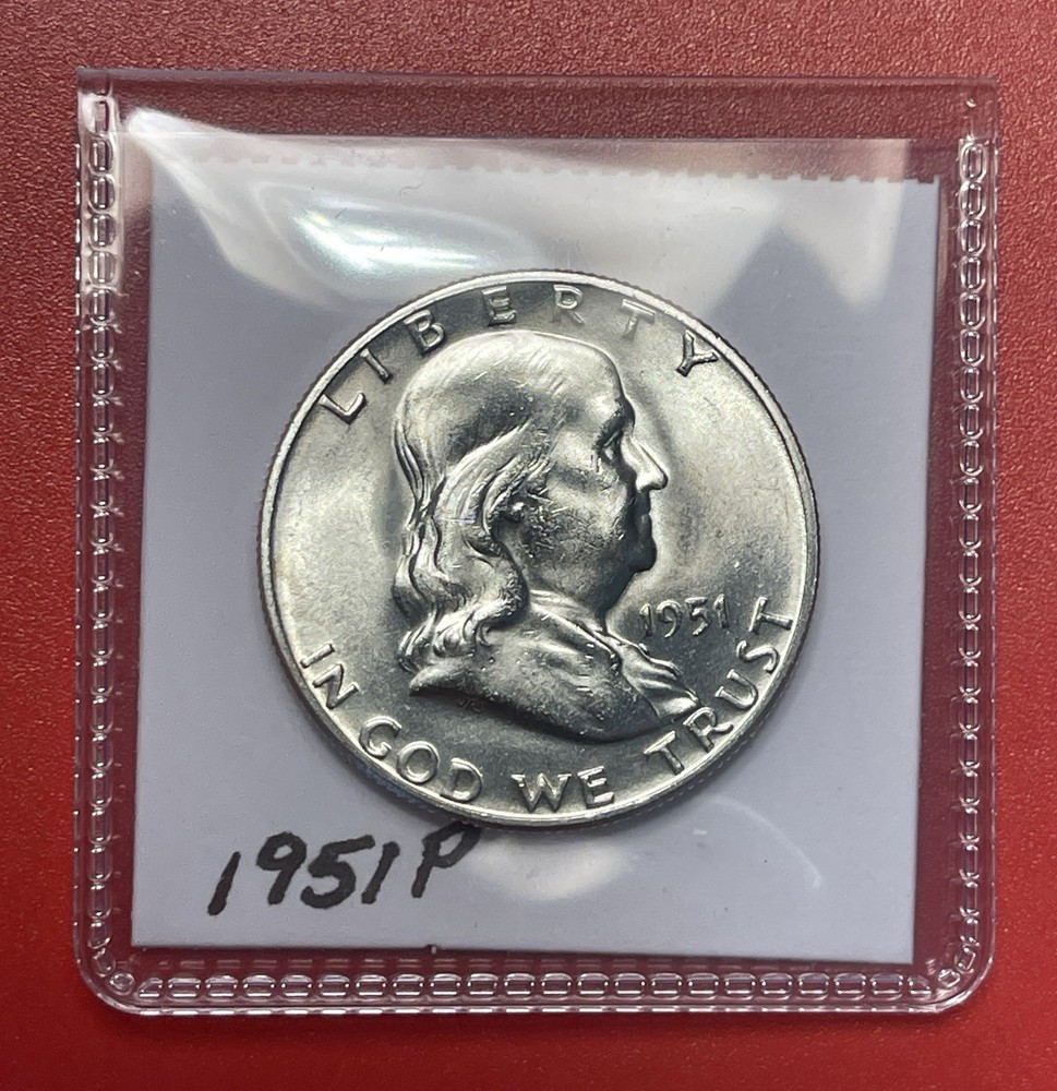 1951 P Franklin Silver Half Dollar, Choice/Gem Uncirculated.