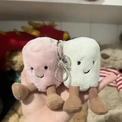 Amuseables Marshmallow Pair Keychain –Cotton Candy Two with dust bag