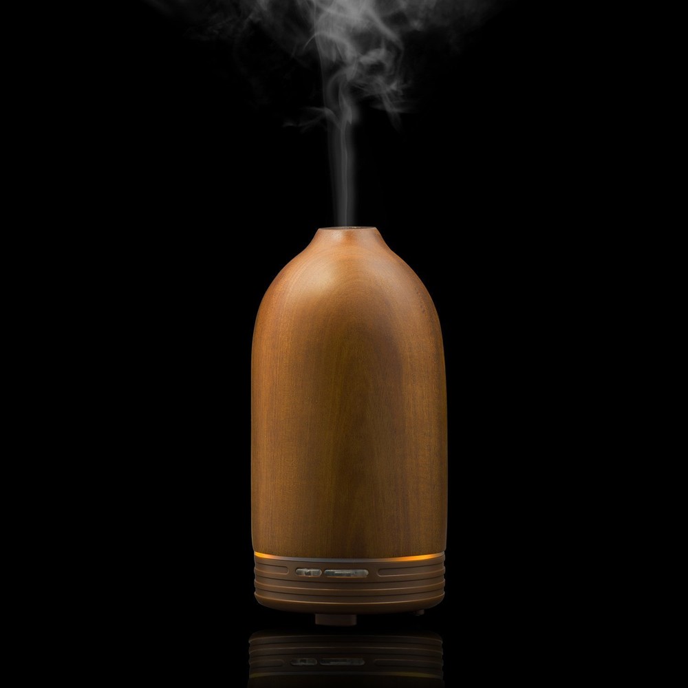 Real Wood Essential Oil Diffuser Ultrasonic Aromatherapy Diffuser with LED Light