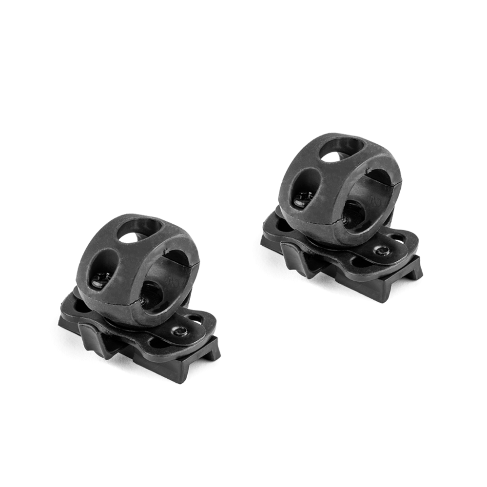 NEW Black 2 Pack Helmet Rail System Single Clamp Accessory Ring 3/4"