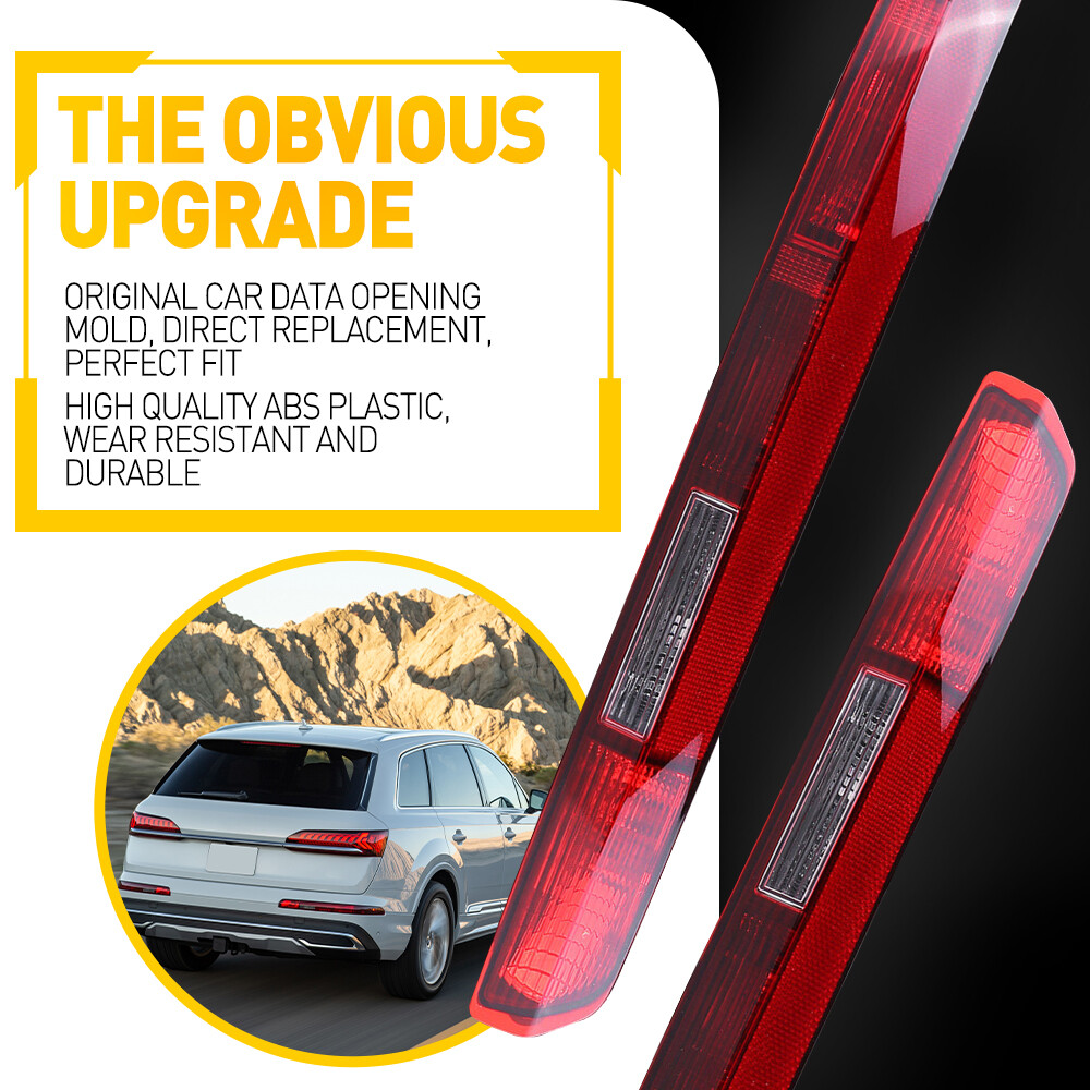 Pair Rear Bumper Stop Lamp Light Reflector For Audi Q7 2016 2017 2018 2019 2020
