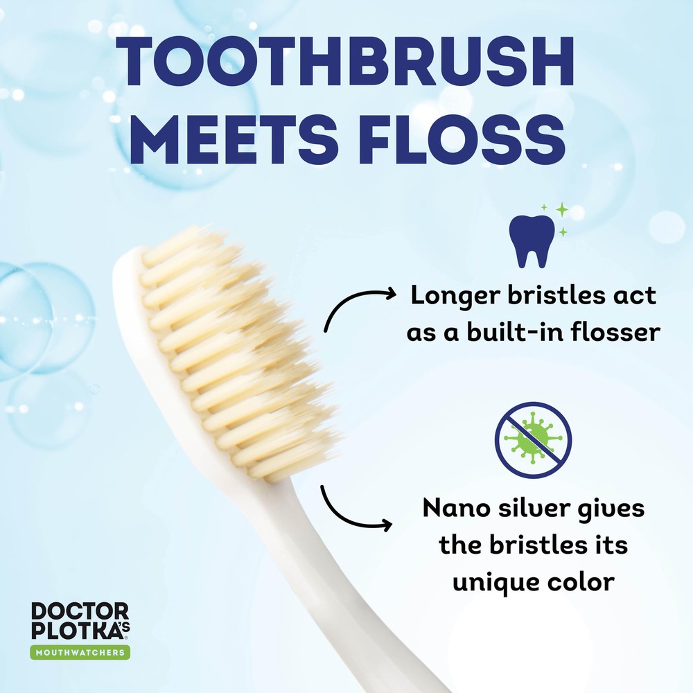 Dr Plotkas Soft Bristle Flossing Toothbrush Manual Soft Toothbrush for Adults...