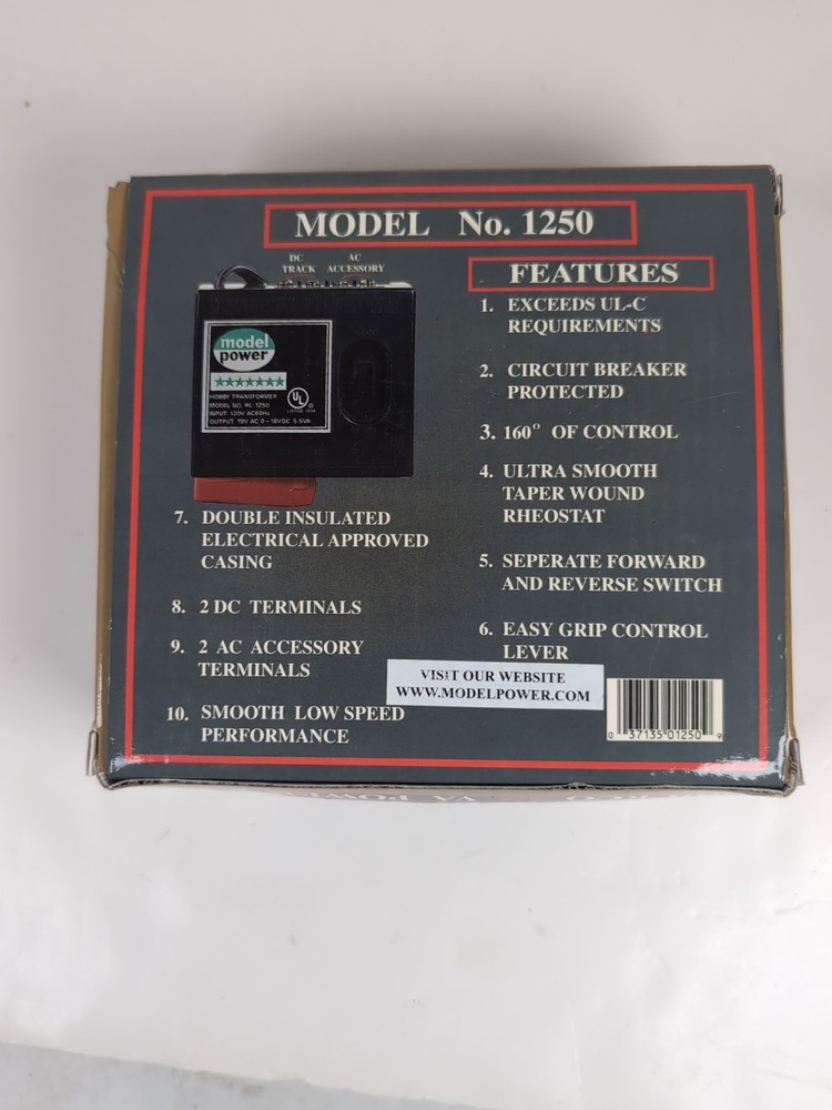 Model Power Hobby Transformer UL Listed 120V AC Input 19V DC Output