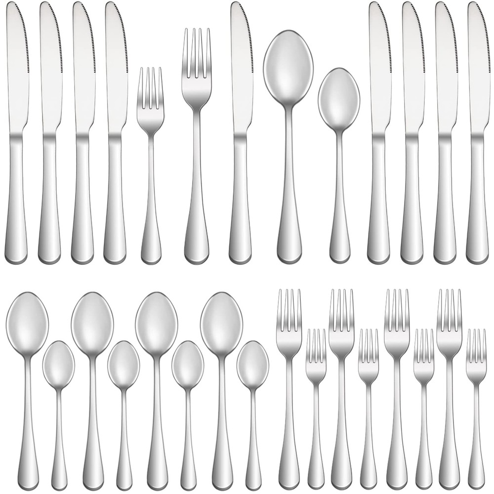 20 Piece Silverware Set Service for 4,Premium Stainless Steel Flatware Set,Mi...