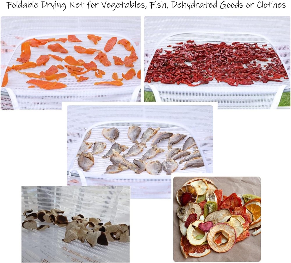 Foldable Drying Net Vegetables Fish & Dehydrated Goods Multi-Tiered Food Drying