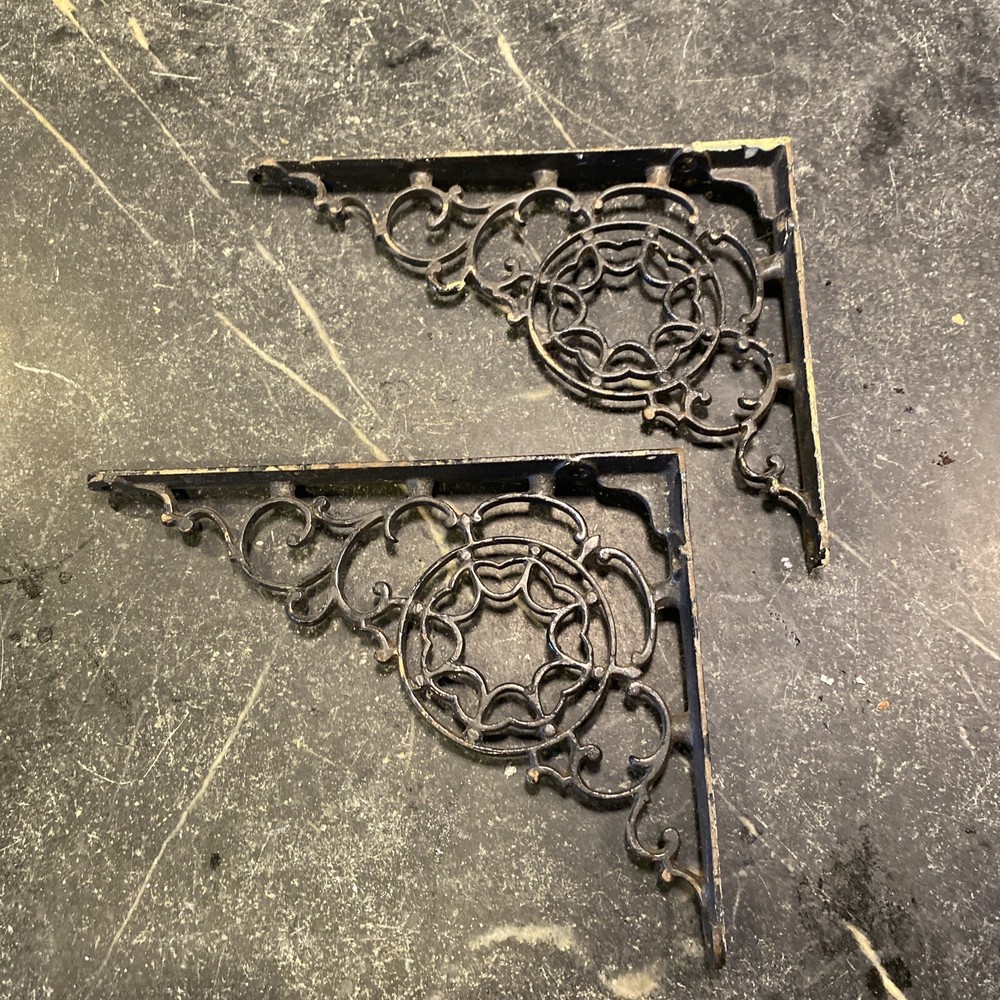 Vintage Original Pair Of Shelf Brackets