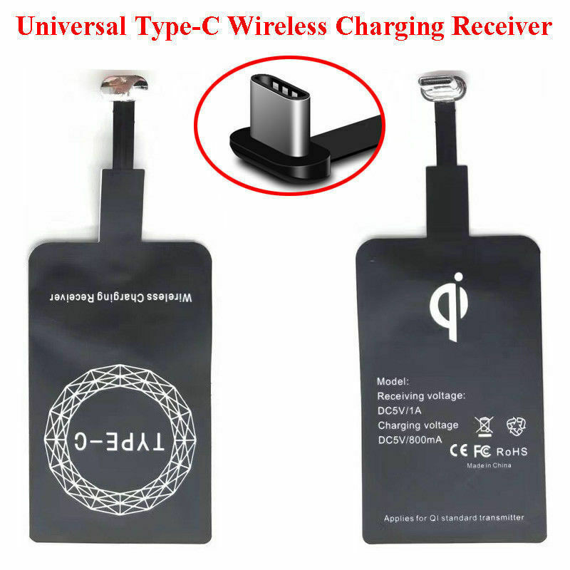 QI Wireless Adapter Fast Charger Receiver For Samsung Android Type C US