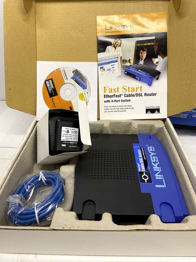 LINKSYS 4 Port Cable EtherFast Switch DSL Router BEFSR41 Computer Network