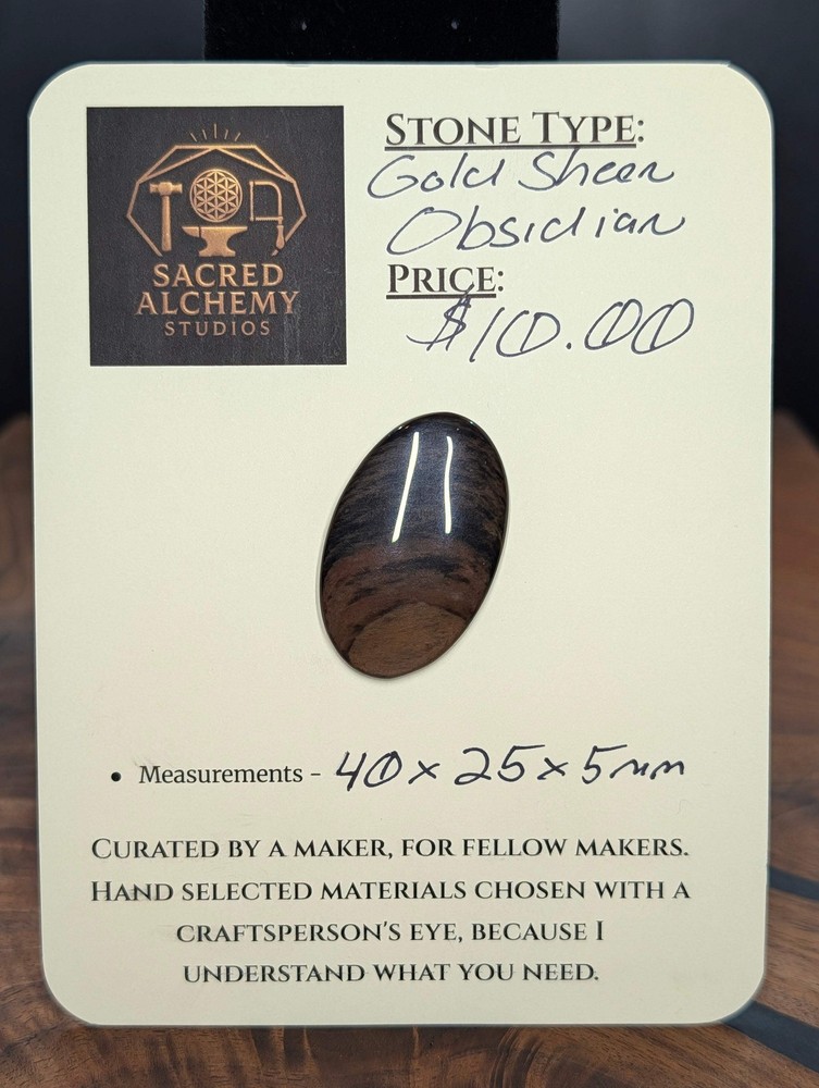 Gold Sheen Obsidian - Cabochon - Golden Flash