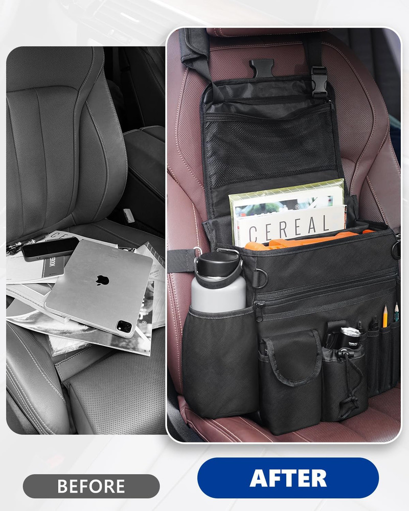Large Capacity Front Seat Organizer for Work and Truck Storage