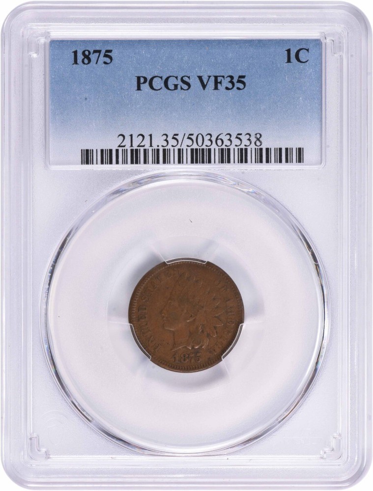 1875 Indian Cent VF35 PCGS