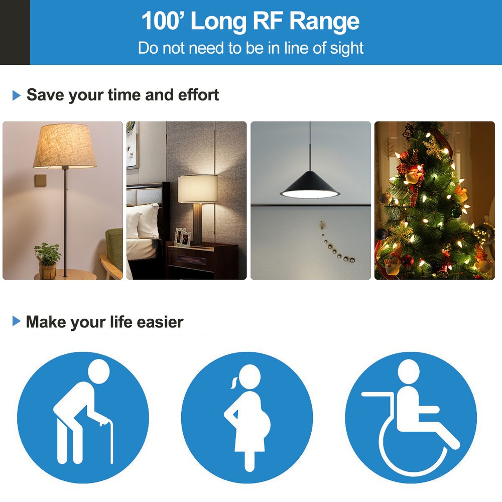 DEWENWILS Remote Control Outlet Wireless Wall Mounted Light Switch